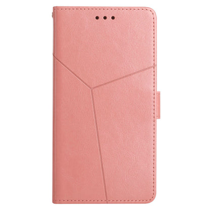 HT01 For Realme 11 5G (Taiwan / India) / Realme 11x 5G Phone Leather Case Y-shaped Line Imprinted Stand Wallet Cover