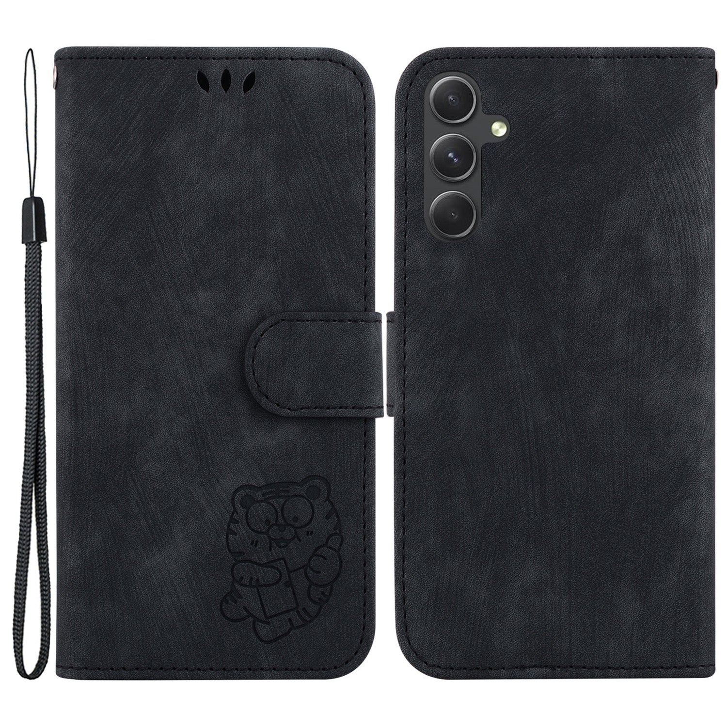 For Samsung Galaxy A54 5G Cute Tiger Imprint Anti-drop Cover Leather Wallet Stand Phone Case