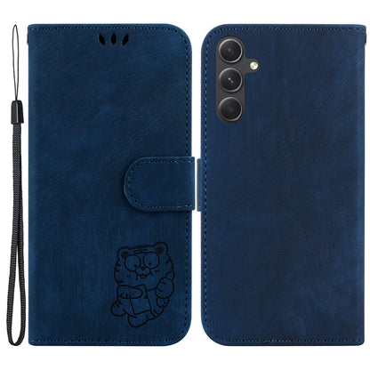 For Samsung Galaxy A54 5G Cute Tiger Imprint Anti-drop Cover Leather Wallet Stand Phone Case