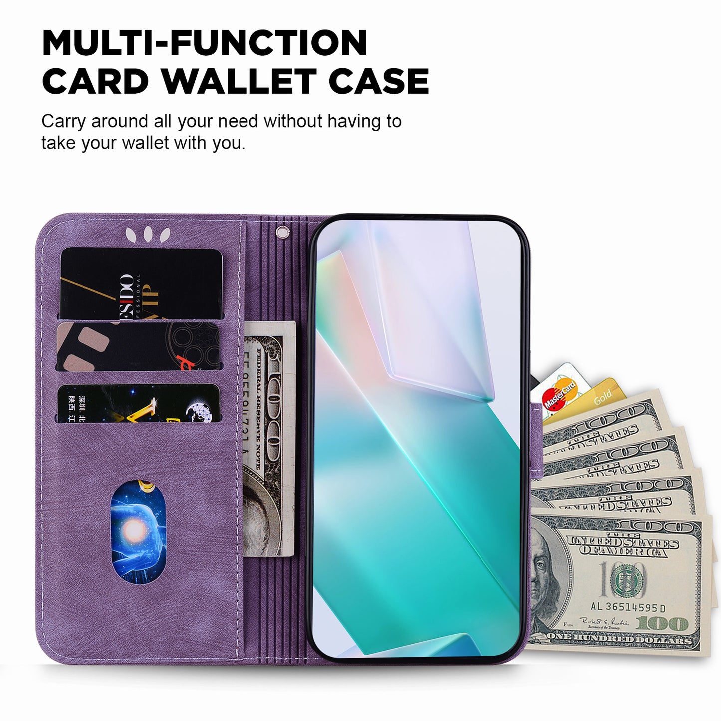 For Samsung Galaxy A54 5G Cute Tiger Imprint Anti-drop Cover Leather Wallet Stand Phone Case