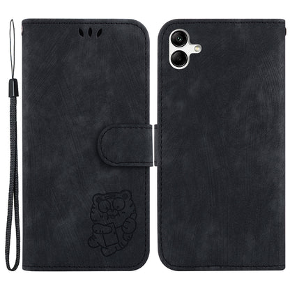 For Samsung Galaxy A04e 4G / F04 4G / M04 4G Leather Wallet Stand Cover Cartoon Tiger Imprint Phone Case