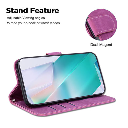 For Samsung Galaxy A04e 4G / F04 4G / M04 4G Leather Wallet Stand Cover Cartoon Tiger Imprint Phone Case