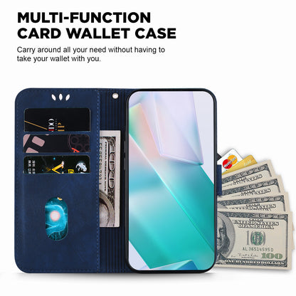 For Samsung Galaxy A04e 4G / F04 4G / M04 4G Leather Wallet Stand Cover Cartoon Tiger Imprint Phone Case