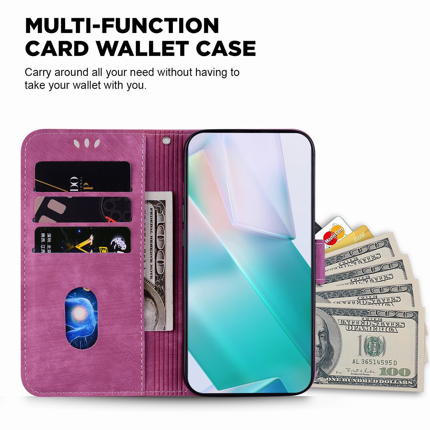 For Samsung Galaxy S23 Ultra Anti-drop Shell Cute Tiger Imprint Leather Wallet Stand Phone Case