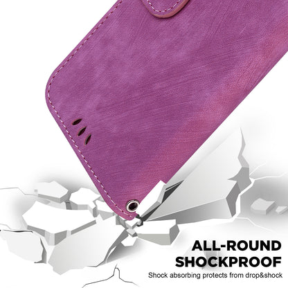 For Samsung Galaxy S23 Ultra Anti-drop Shell Cute Tiger Imprint Leather Wallet Stand Phone Case