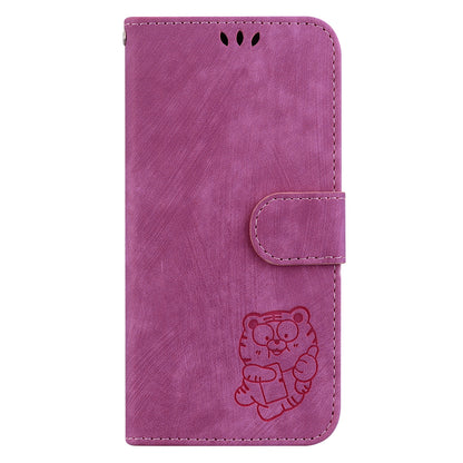 For Samsung Galaxy S23 Ultra Anti-drop Shell Cute Tiger Imprint Leather Wallet Stand Phone Case