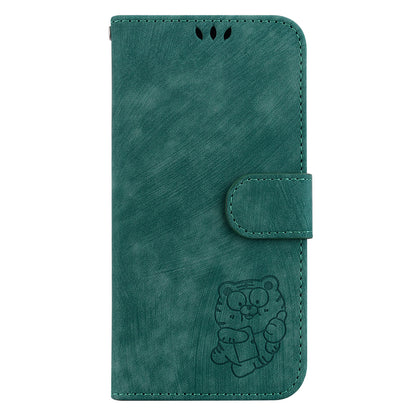 For Samsung Galaxy S23 Ultra Anti-drop Shell Cute Tiger Imprint Leather Wallet Stand Phone Case