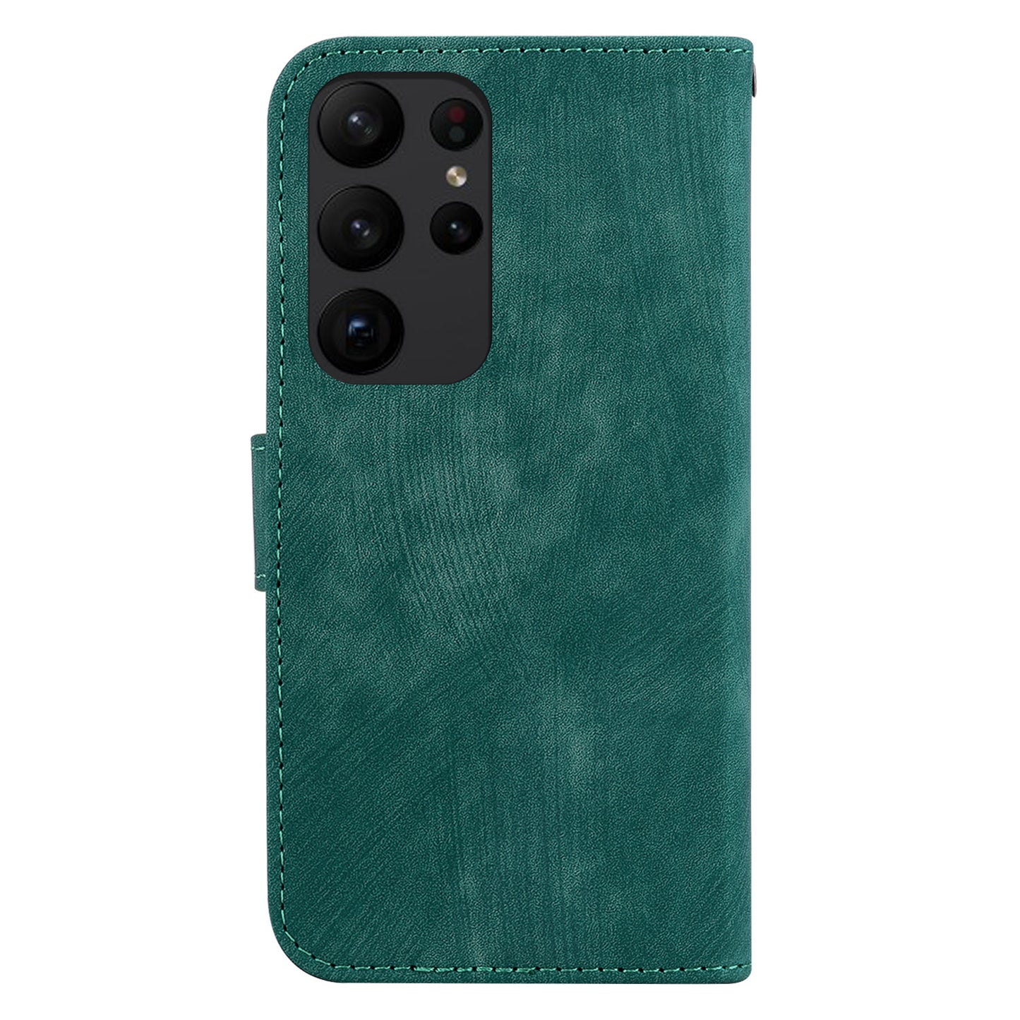 For Samsung Galaxy S23 Ultra Anti-drop Shell Cute Tiger Imprint Leather Wallet Stand Phone Case