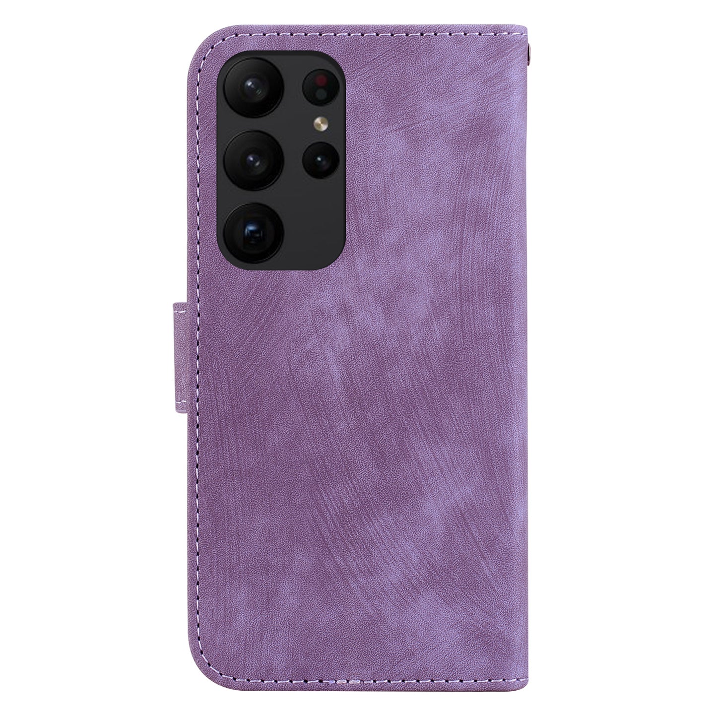 For Samsung Galaxy S23 Ultra Anti-drop Shell Cute Tiger Imprint Leather Wallet Stand Phone Case