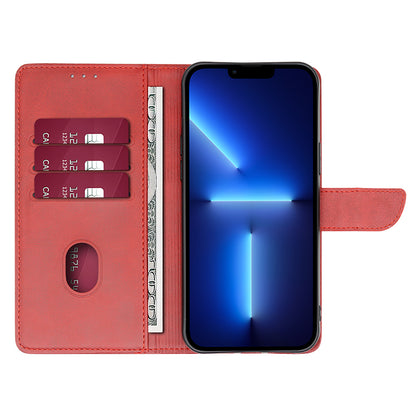 For iPhone 15 Pro Max PU Leather Stand Wallet Case Calf Texture Magnetic Clasp Phone Cover
