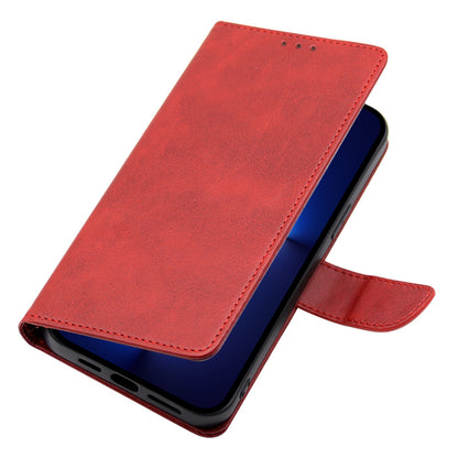 For iPhone 15 Pro Max PU Leather Stand Wallet Case Calf Texture Magnetic Clasp Phone Cover