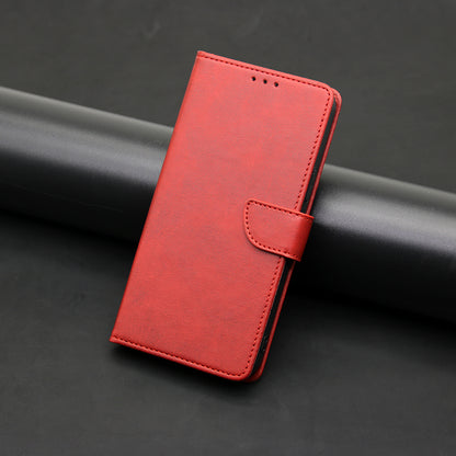 For iPhone 15 Pro Max PU Leather Stand Wallet Case Calf Texture Magnetic Clasp Phone Cover