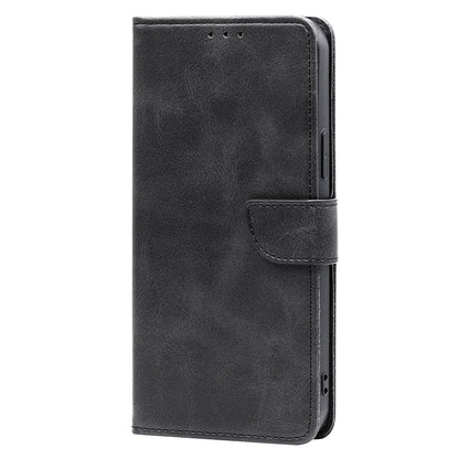 For iPhone 15 Pro Max PU Leather Stand Wallet Case Calf Texture Magnetic Clasp Phone Cover