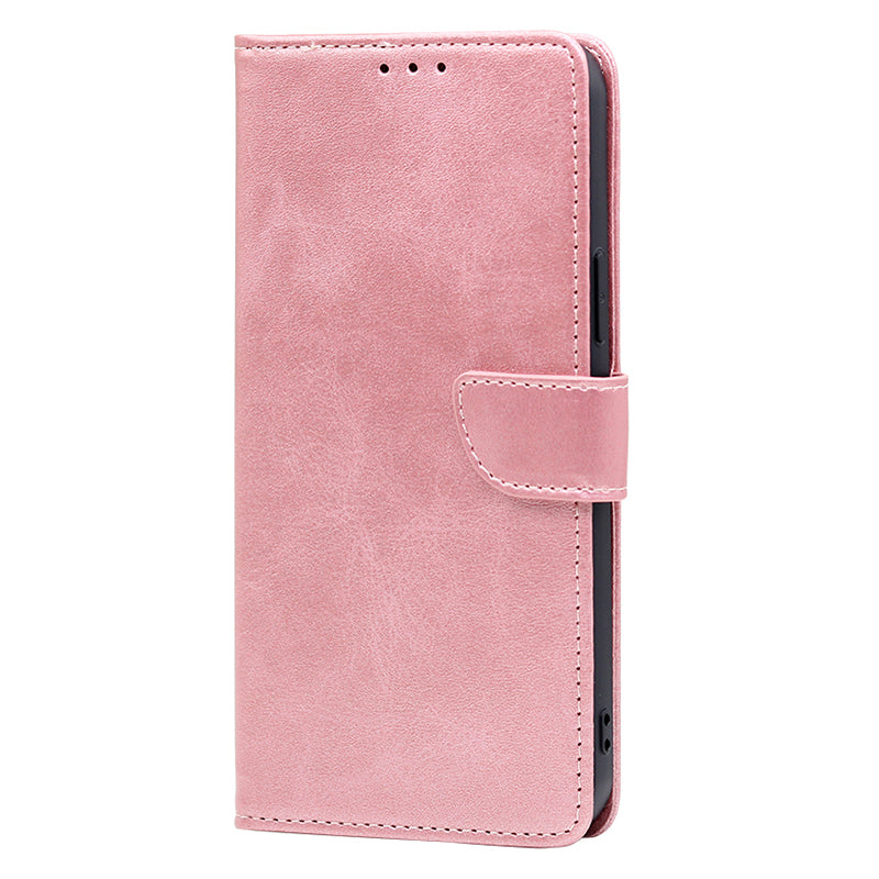 For iPhone 15 Pro Max PU Leather Stand Wallet Case Calf Texture Magnetic Clasp Phone Cover
