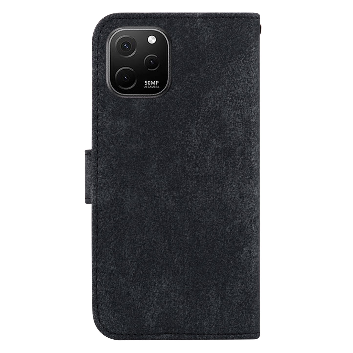 For Huawei nova Y61 4G Leather Wallet Stand Anti-shock Cover Lovely Tiger Imprint Phone Case