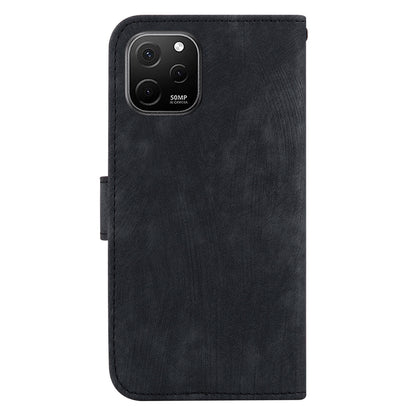 For Huawei nova Y61 4G Leather Wallet Stand Anti-shock Cover Lovely Tiger Imprint Phone Case