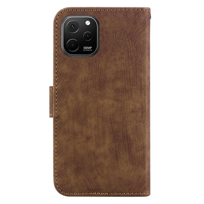 For Huawei nova Y61 4G Leather Wallet Stand Anti-shock Cover Lovely Tiger Imprint Phone Case