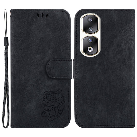 For Honor 90 Pro Wallet Phone Case Lovely Tiger Imprint Anti-Drop Leather Folio Flip Cover