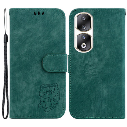 For Honor 90 Pro Wallet Phone Case Lovely Tiger Imprint Anti-Drop Leather Folio Flip Cover