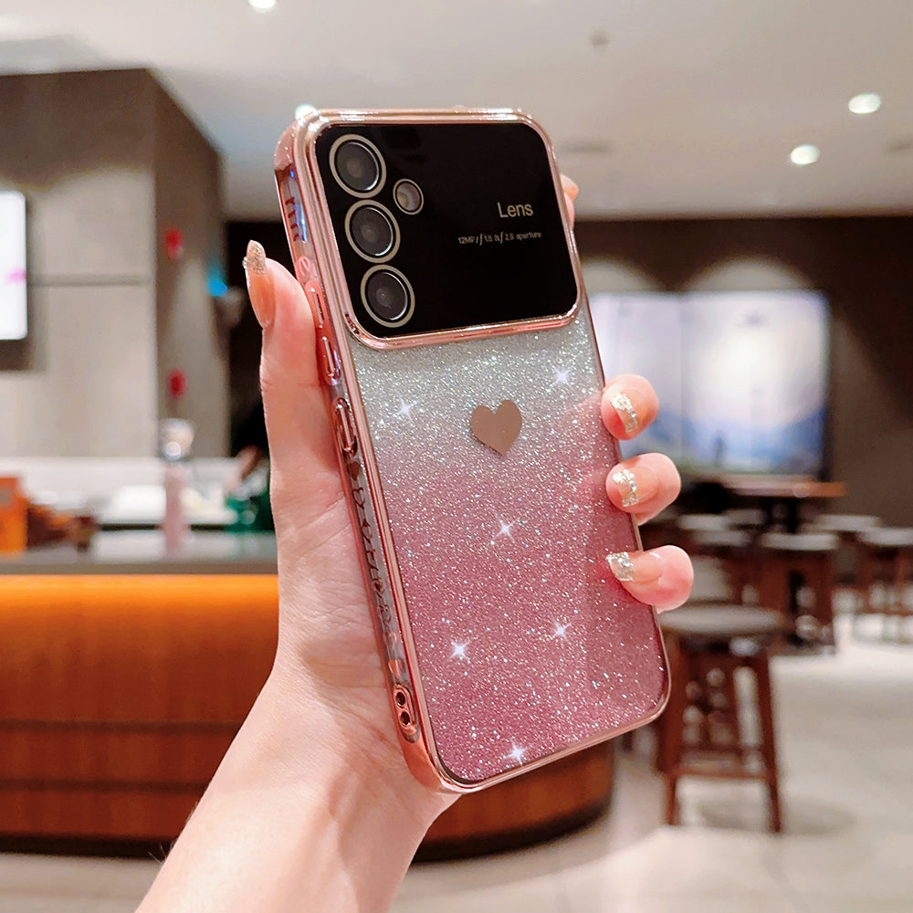 For Samsung Galaxy A14 5G Electroplating Edge TPU Phone Cover Gradient Glitter Powder Cell Phone Case