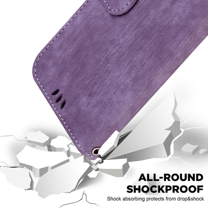 For Xiaomi Redmi 12 4G Shockproof Case Lovely Tiger Imprint Leather Wallet Phone Cover with Stand