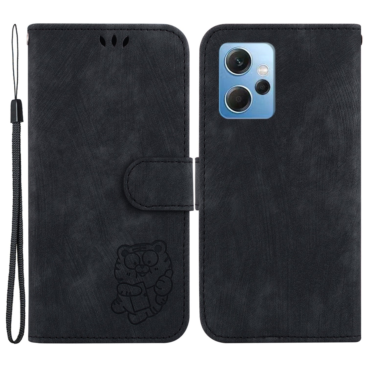 For Xiaomi Redmi Note 12 4G Wallet Phone Case Lovely Tiger Imprint Magnetic Clasp Leather Cover
