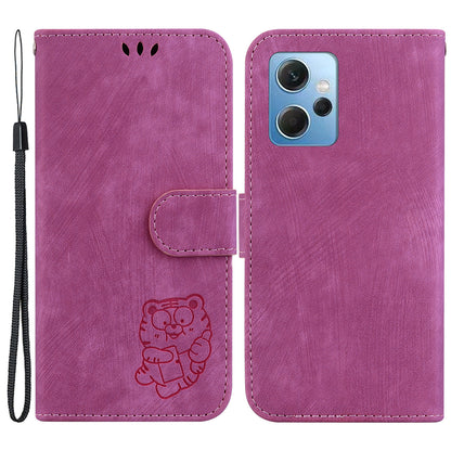 For Xiaomi Redmi Note 12 4G Wallet Phone Case Lovely Tiger Imprint Magnetic Clasp Leather Cover