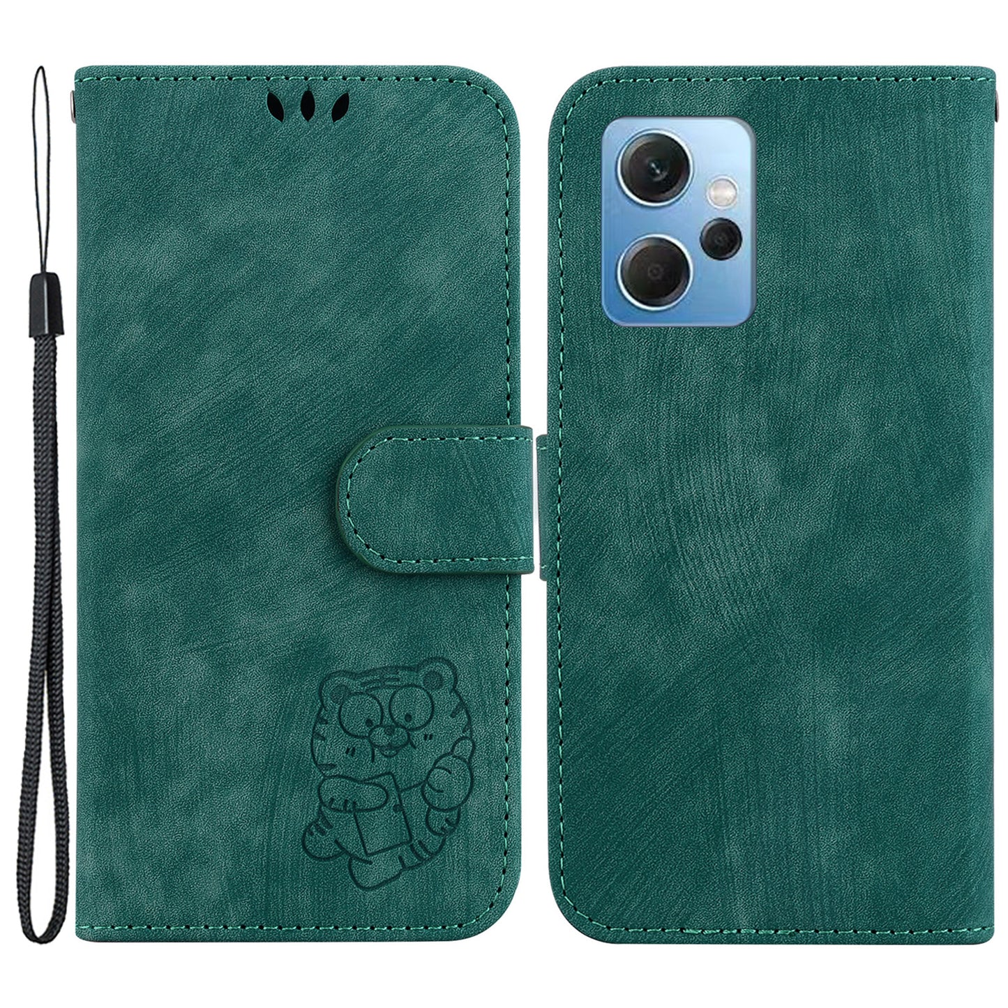 For Xiaomi Redmi Note 12 4G Wallet Phone Case Lovely Tiger Imprint Magnetic Clasp Leather Cover