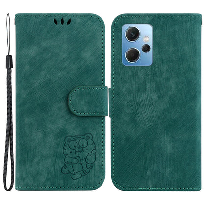 For Xiaomi Redmi Note 12 4G Wallet Phone Case Lovely Tiger Imprint Magnetic Clasp Leather Cover