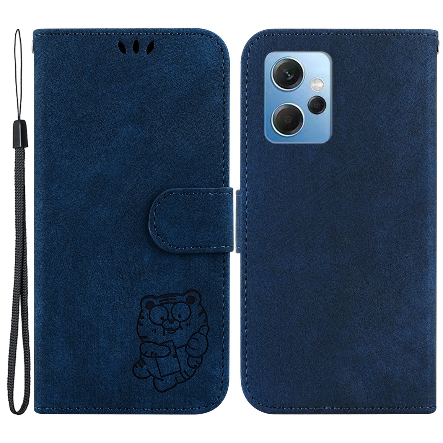 For Xiaomi Redmi Note 12 4G Wallet Phone Case Lovely Tiger Imprint Magnetic Clasp Leather Cover