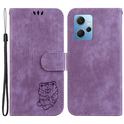 For Xiaomi Redmi Note 12 4G Wallet Phone Case Lovely Tiger Imprint Magnetic Clasp Leather Cover