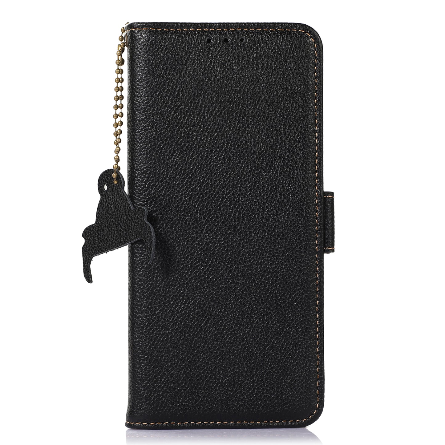 For Huawei nova Y91 4G / Enjoy 60X Wallet Phone Case RFID Blocking Genuine Cow Leather Litchi Texture Stand Cover