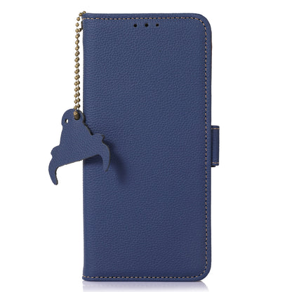 For Huawei nova Y91 4G / Enjoy 60X Wallet Phone Case RFID Blocking Genuine Cow Leather Litchi Texture Stand Cover
