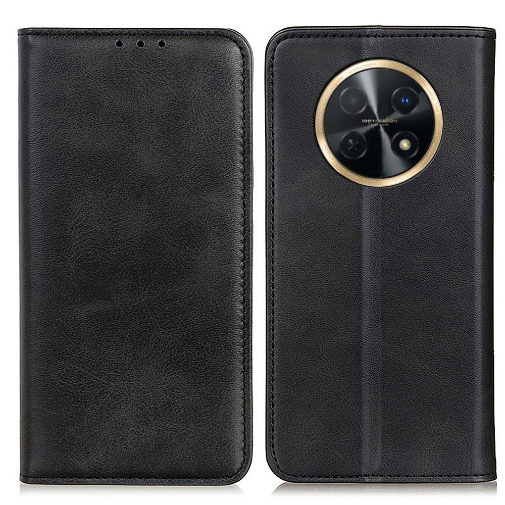 For Huawei nova Y91 4G / Enjoy 60X Cowhide Texture Split Leather Wallet Phone Case Stand Protective Phone Cover