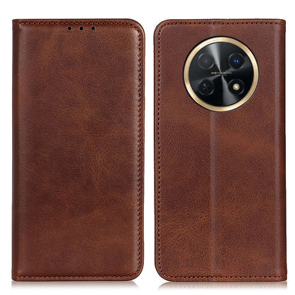 For Huawei nova Y91 4G / Enjoy 60X Cowhide Texture Split Leather Wallet Phone Case Stand Protective Phone Cover