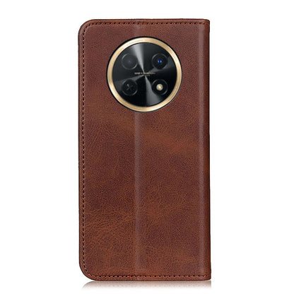 For Huawei nova Y91 4G / Enjoy 60X Cowhide Texture Split Leather Wallet Phone Case Stand Protective Phone Cover
