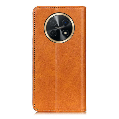 For Huawei nova Y91 4G / Enjoy 60X Cowhide Texture Split Leather Wallet Phone Case Stand Protective Phone Cover