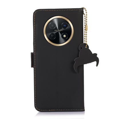 For Huawei nova Y91 4G / Enjoy 60X RFID Blocking Wallet Phone Case Stand Silky Feeling Genuine Cow Leather Cover
