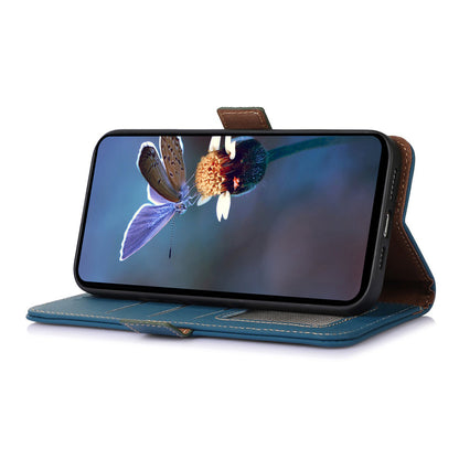 For Huawei nova Y91 4G / Enjoy 60X RFID Blocking Wallet Phone Case Stand Silky Feeling Genuine Cow Leather Cover