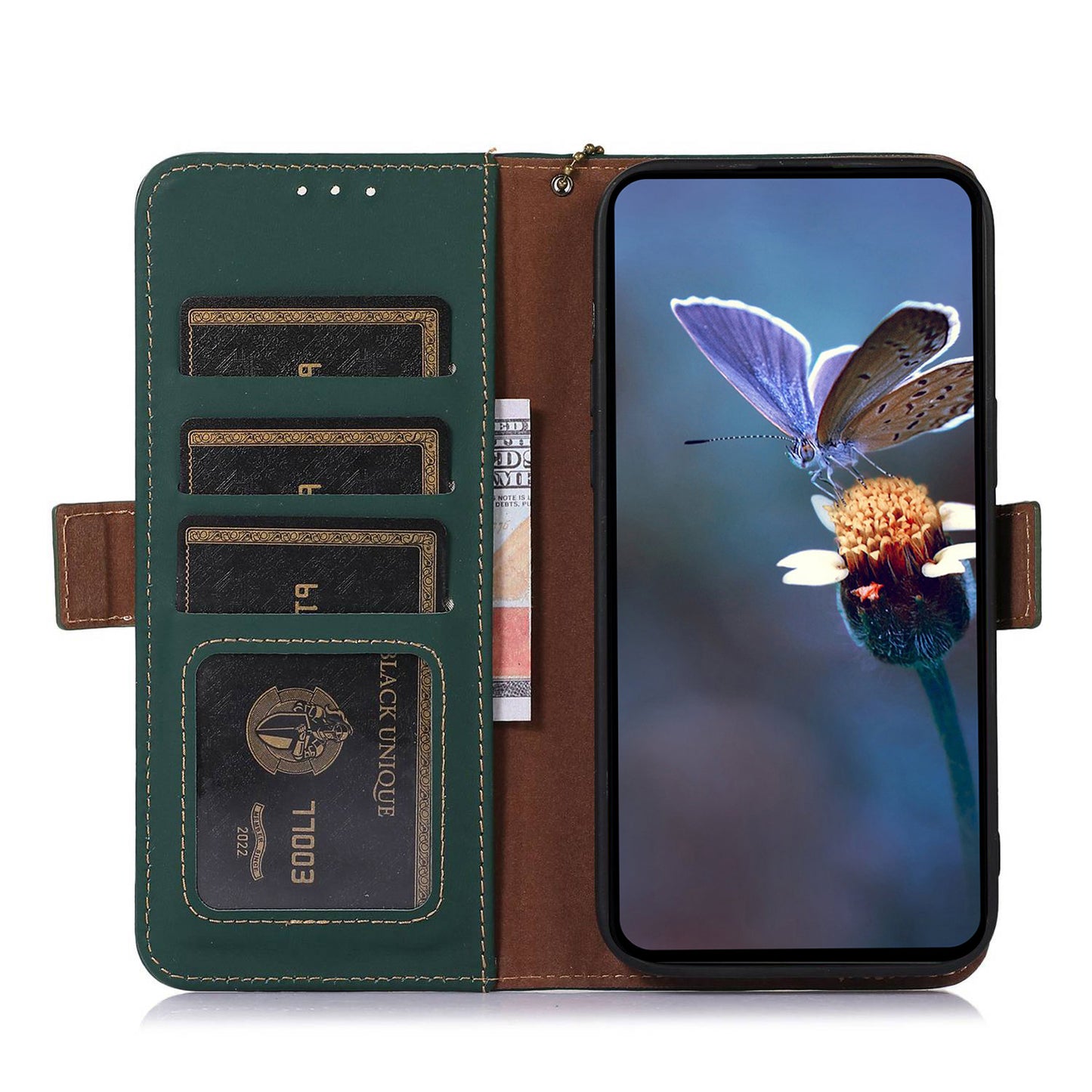 For Huawei nova Y91 4G / Enjoy 60X RFID Blocking Wallet Phone Case Stand Silky Feeling Genuine Cow Leather Cover