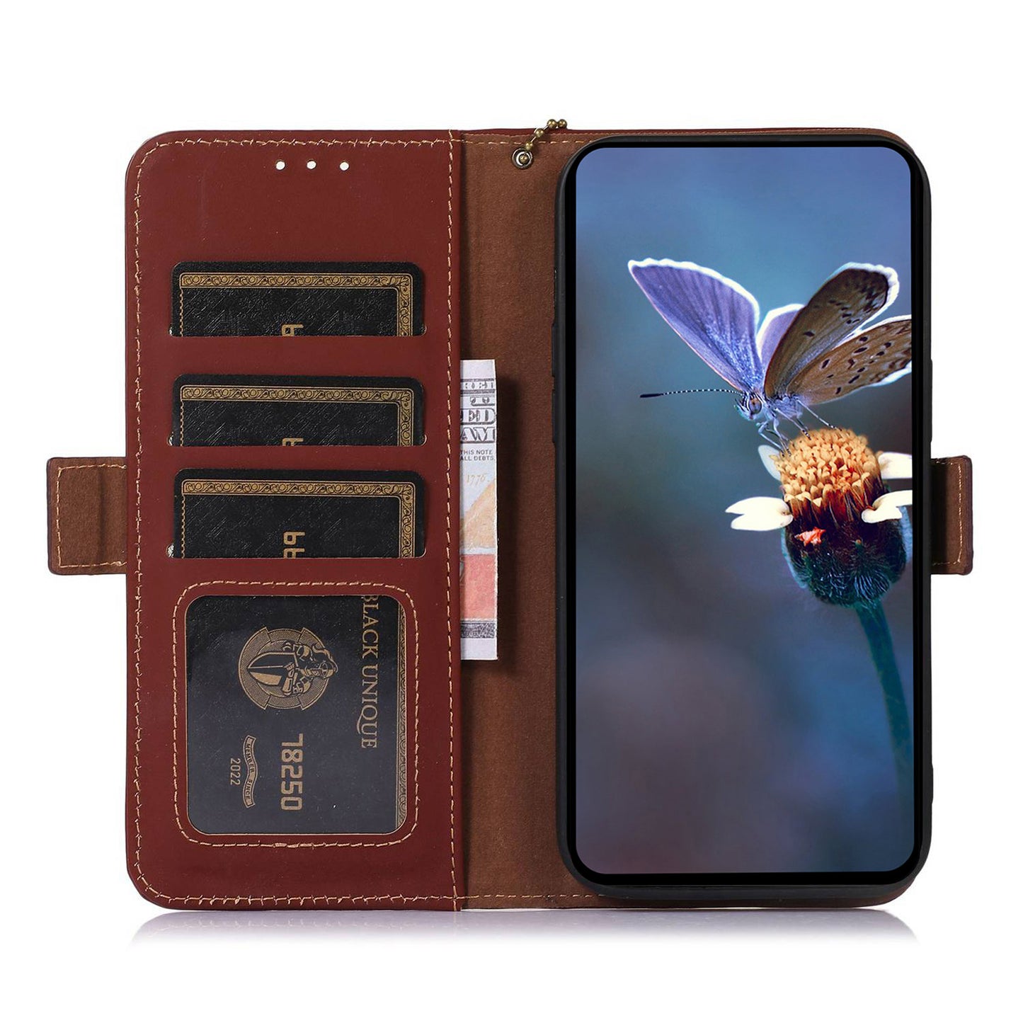 For Huawei nova Y91 4G / Enjoy 60X RFID Blocking Wallet Phone Case Stand Silky Feeling Genuine Cow Leather Cover