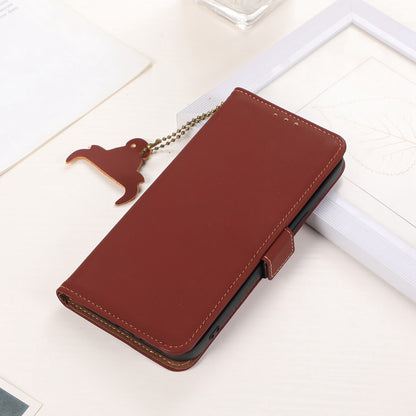 For Huawei nova Y91 4G / Enjoy 60X RFID Blocking Wallet Phone Case Stand Silky Feeling Genuine Cow Leather Cover