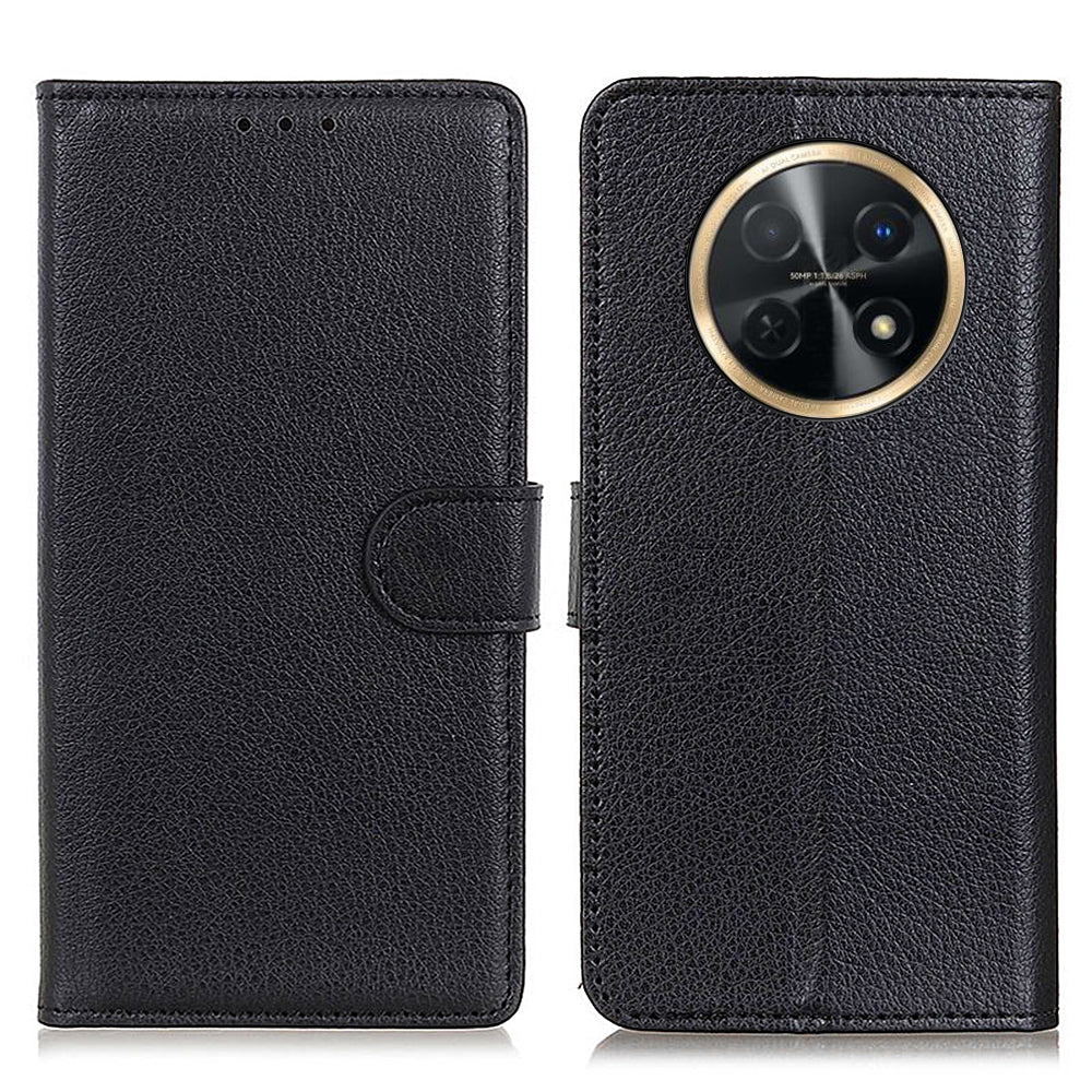 For Huawei nova Y91 4G / Enjoy 60X PU Leather Case Anti-scratch Stand Phone Cover Litchi Texture Wallet