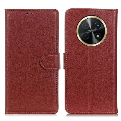 For Huawei nova Y91 4G / Enjoy 60X PU Leather Case Anti-scratch Stand Phone Cover Litchi Texture Wallet