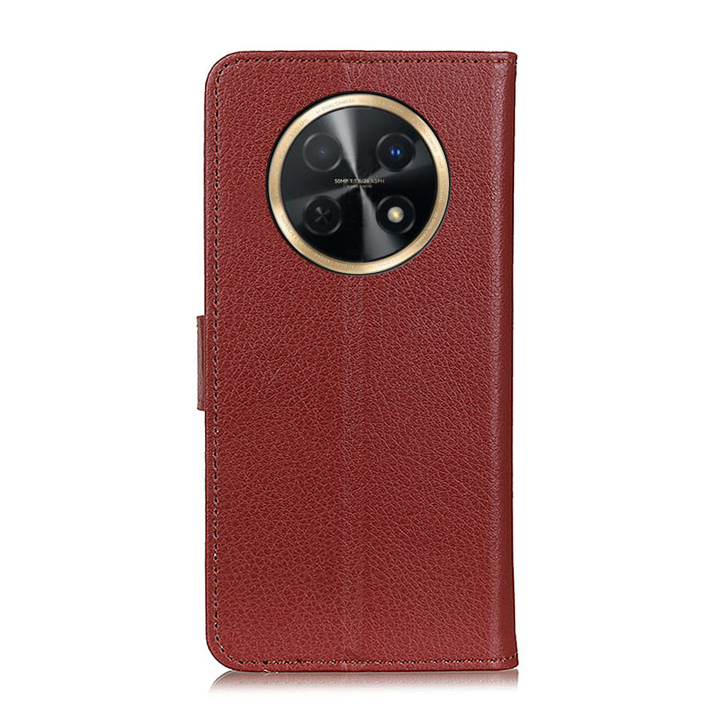 For Huawei nova Y91 4G / Enjoy 60X PU Leather Case Anti-scratch Stand Phone Cover Litchi Texture Wallet