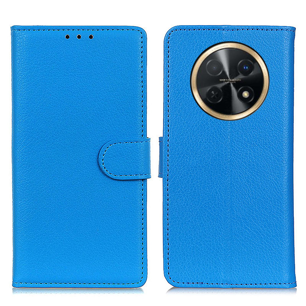 For Huawei nova Y91 4G / Enjoy 60X PU Leather Case Anti-scratch Stand Phone Cover Litchi Texture Wallet