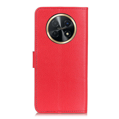 For Huawei nova Y91 4G / Enjoy 60X PU Leather Case Anti-scratch Stand Phone Cover Litchi Texture Wallet