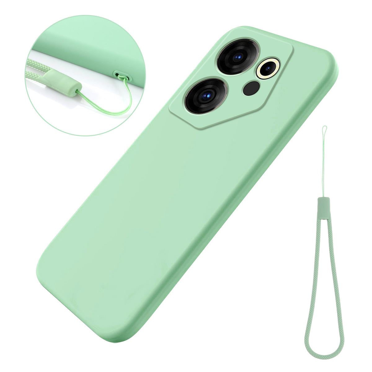 For Tecno Camon 20 Premier 5G Anti-Fingerprint Phone Case Liquid Silicone+Soft Lining Cover