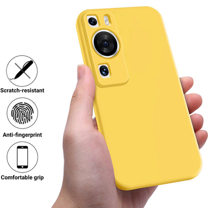 For Huawei P60 Pro / P60 Anti-Scratch Liquid Silicone Phone Case Soft Lining Shockproof Phone Cover with Strap
