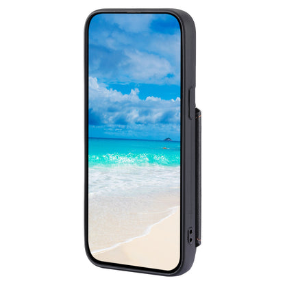009 RFID Blocking PU+TPU Phone Cover for iPhone 15 Plus Kickstand Zipper Wallet Phone Case with Straps